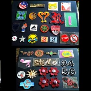 NEW (75x) Random Patches/Emblems/Appliqués! Various Sizes. Sew-On & Iron-On